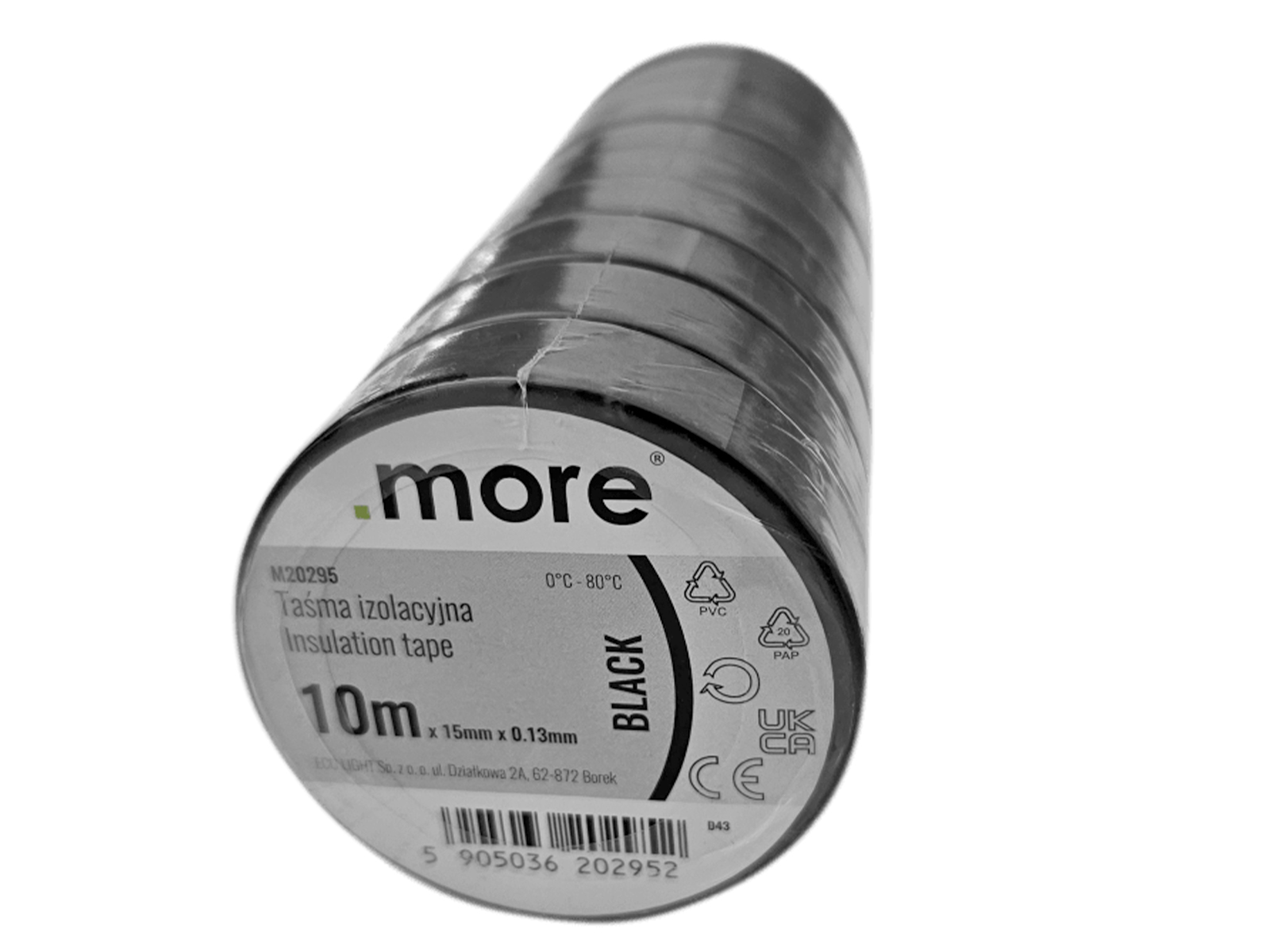 10x Taśma izolacyjna 15mm x 0,13mm Czarna 10m 1szt.